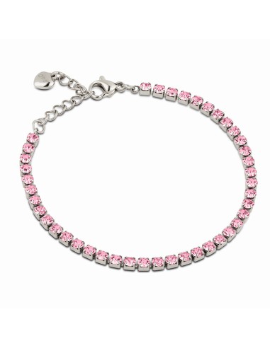 OPS GLIMMER bracciale tennis 3mm acciaio rosa chiaro